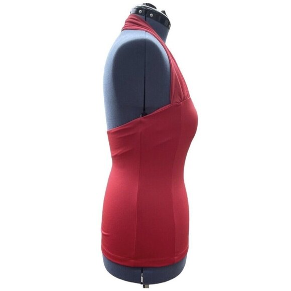 NFL / ALL SPORT COUTURE Womens Red Halter Stretch Top Large Atlantic Falcons NWT - Picture 4 of 16